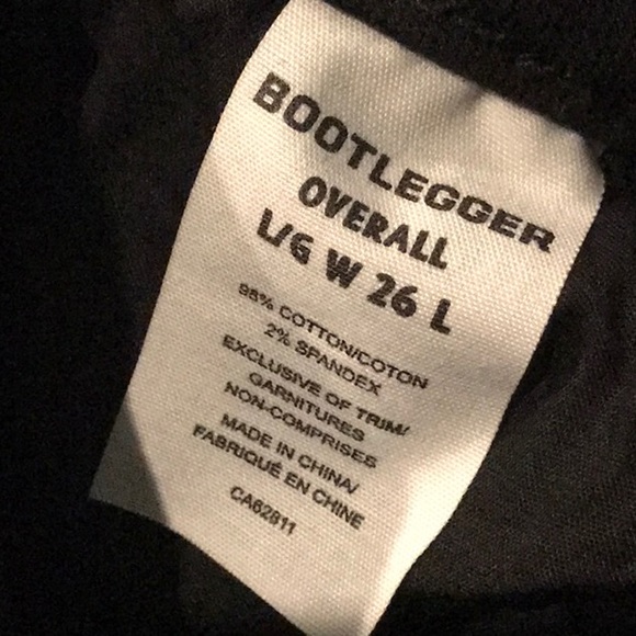 Bootlegger Overall Black Distressed Stretchy - Picture 8 of 8